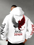 Angel & Demon Gothic Hoodie/Sweatshirt – Dual Wing Graphic Streetwear Sweatshirt