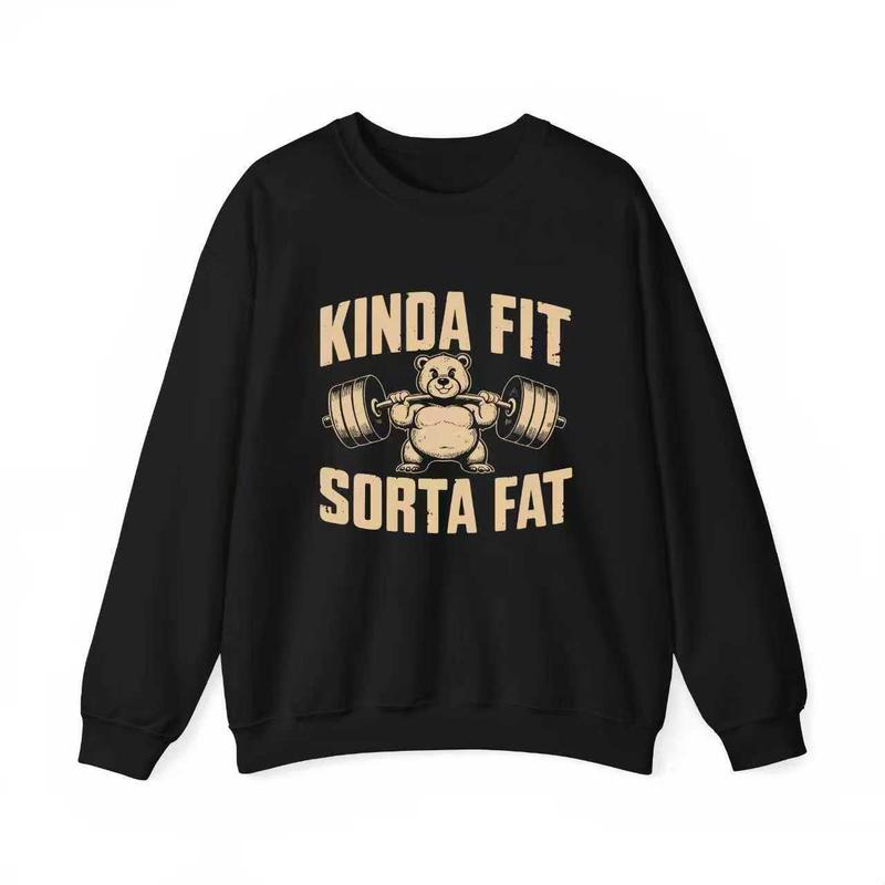 Funny Dad Bod Gym Shirt/Sweatshirt/Hoodie – Kinda Fit Kinda Fat Tee