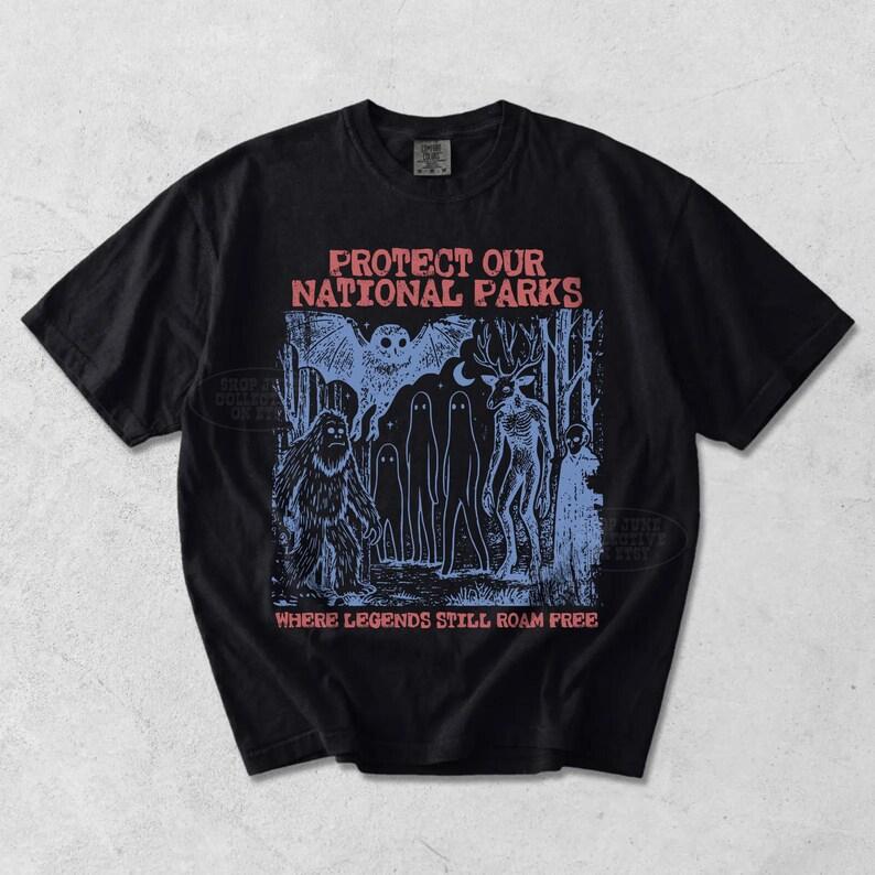 Vintage Cryptid National Park Tee/Sweatshirt/Hoodie – Retro Outdoor Adventure Graphic Shirt
