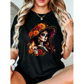 La Catrina Day of the Dead T-Shirt/Sweatshirt/Hoodie – Floral Sugar Skull Mexican Graphic Tee