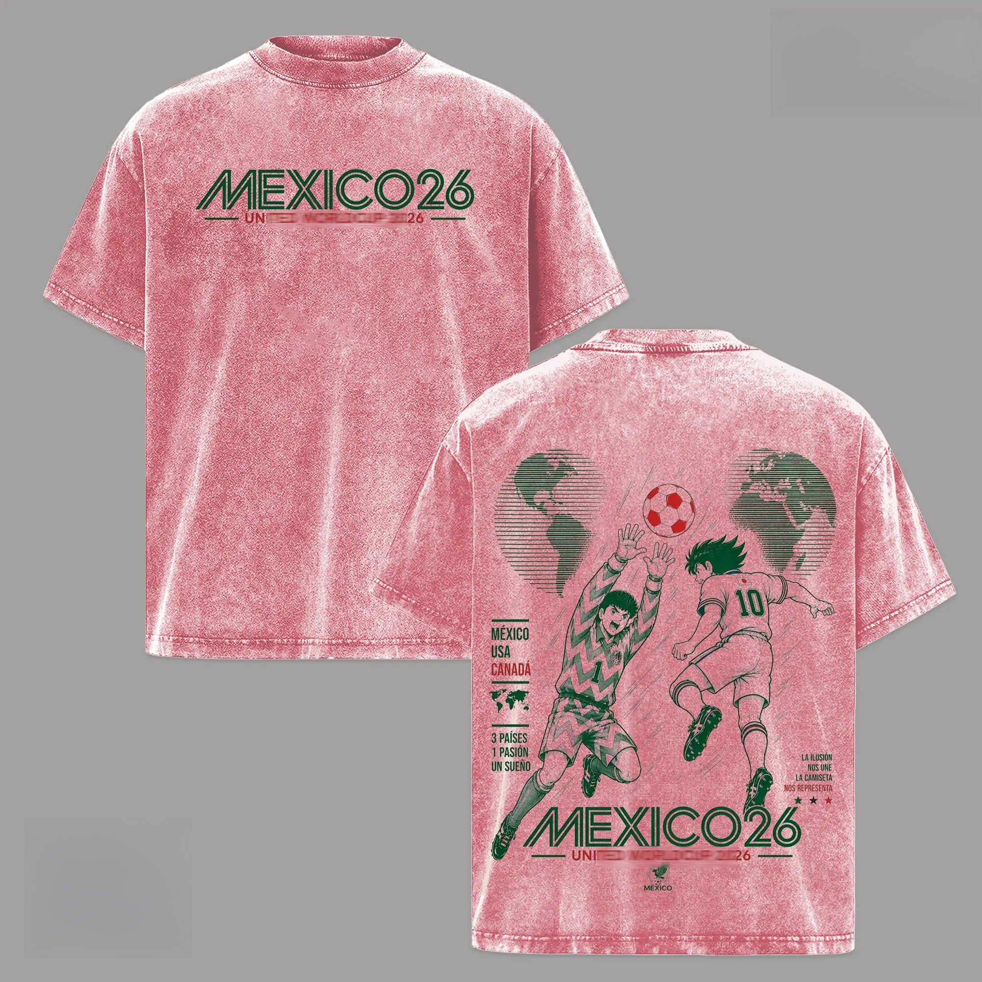 Mexico 2026 World Cup Vintage T-Shirt/Sweatshirt/Hoodie – Retro Anime Soccer Graphic Tee, Front & Back Print Football Fan Streetwear