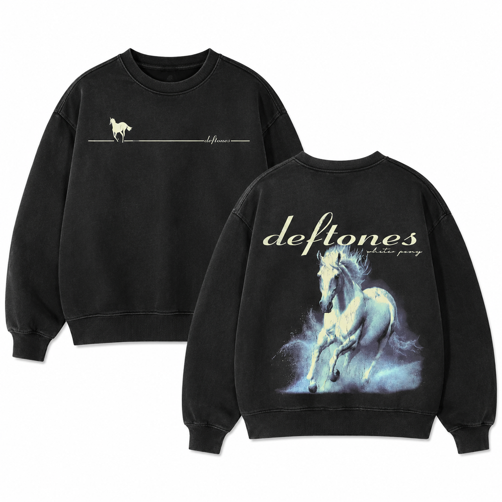 90s Inspired Band Style Tee/Sweatshirt/Hoodie – Washed Black Oversized Streetwear Shirt