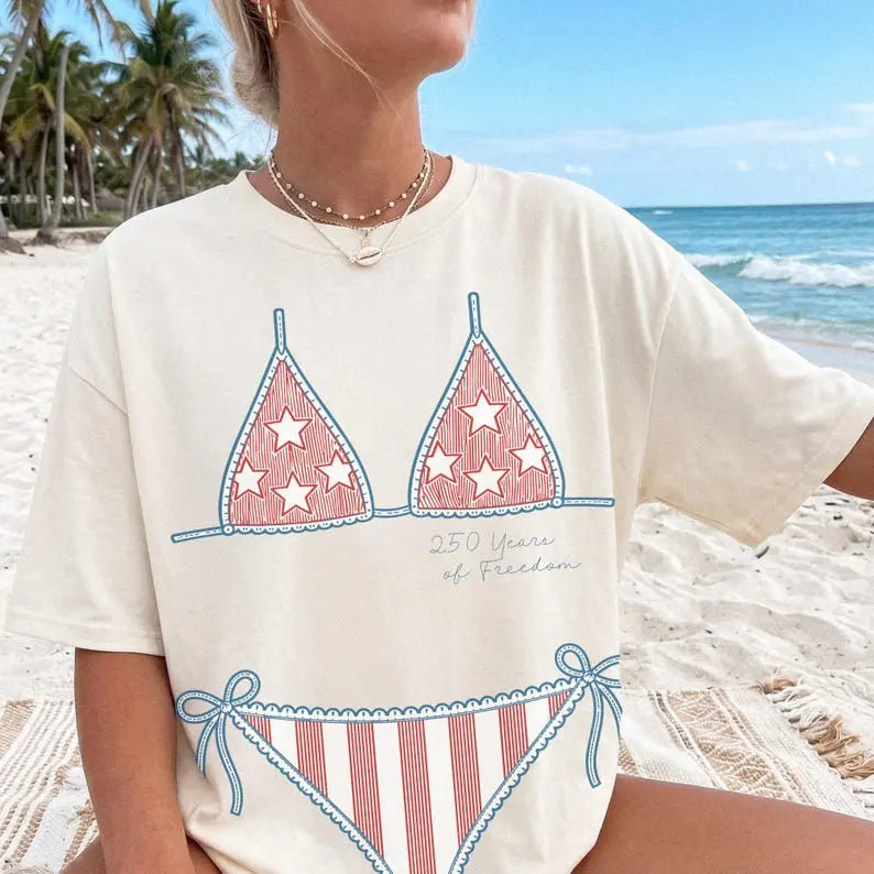 America 250 Bikini Illusion Graphic Tee/Sweatshirt/Hoodie