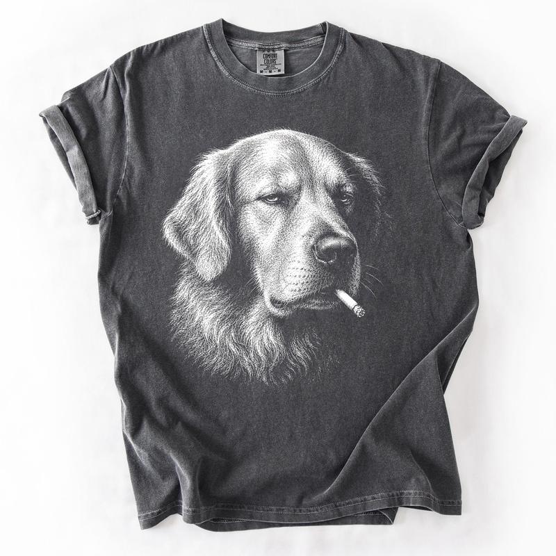 Smoking Dog T-Shirt/Sweatshirt/Hoodie – Funny Vintage Dog Graphic Tee For Pet Lovers