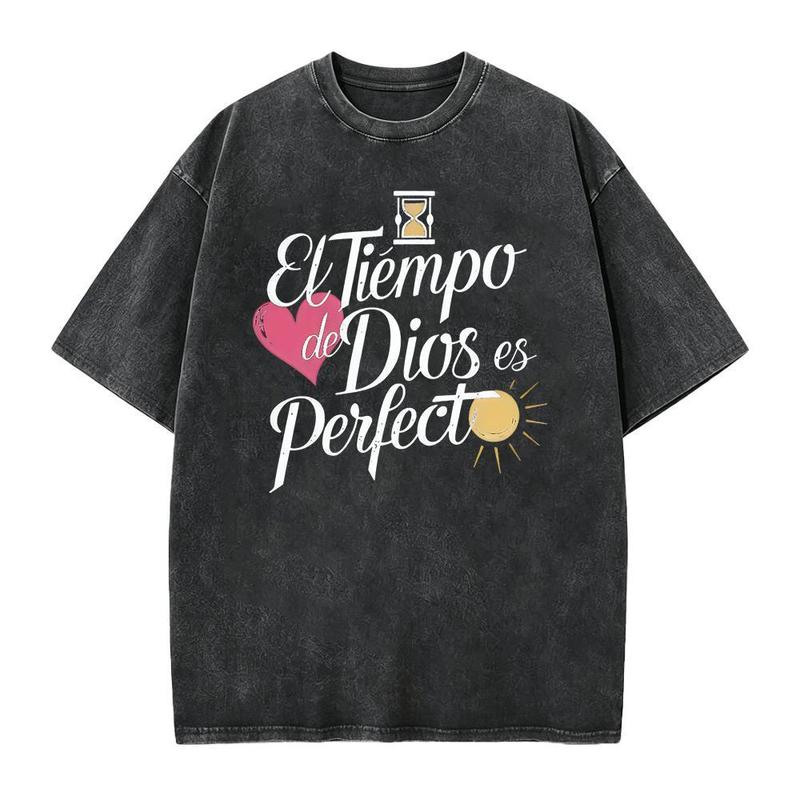 El Tiempo de Dios es Perfecto Faith Graphic T-Shirt, Sweatshirt & Hoodie – Spanish Christian Inspirational Apparel