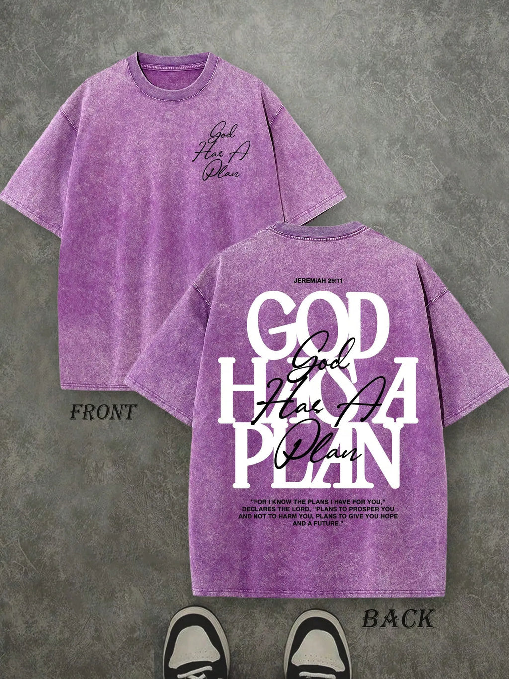 God Has a Plan T-Shirt/Sweatshirt/Hoodie – Jeremiah 29:11 Christian Vintage Washed Front & Back Graphic Tee