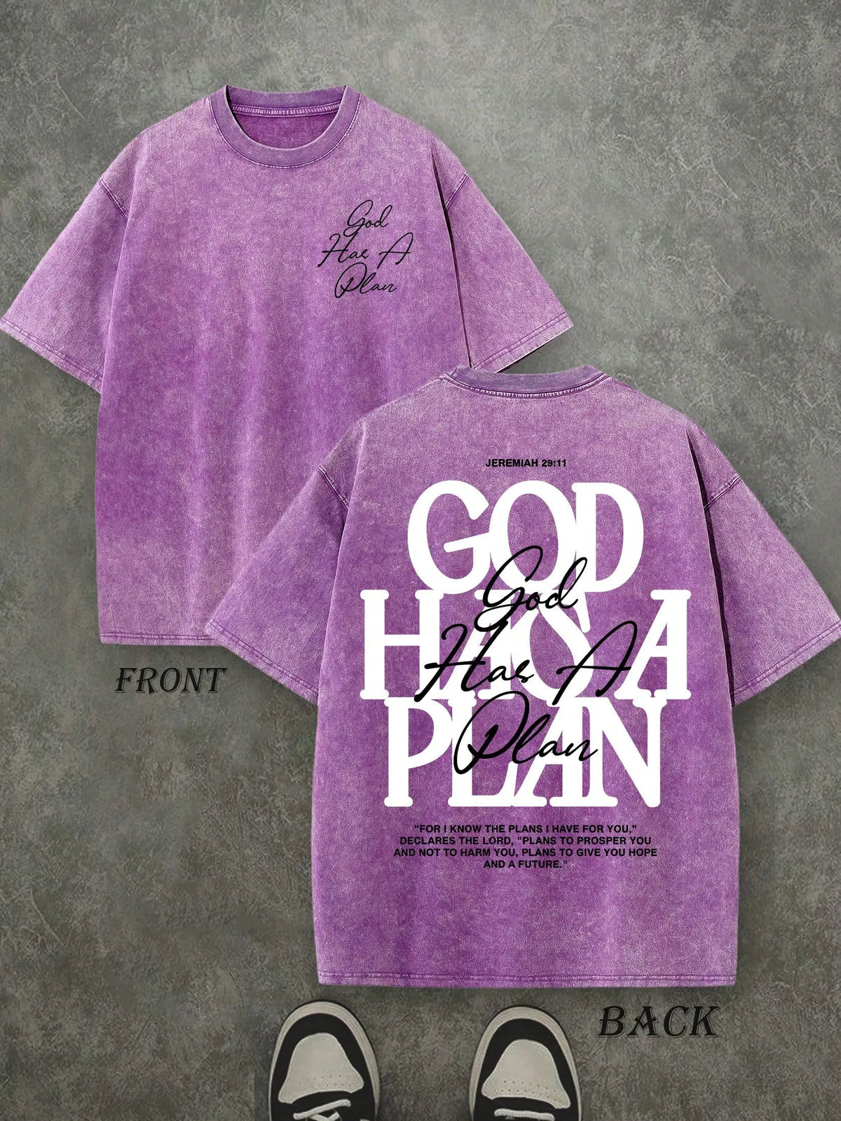 God Has a Plan T-Shirt/Sweatshirt/Hoodie – Jeremiah 29:11 Christian Vintage Washed Front & Back Graphic Tee