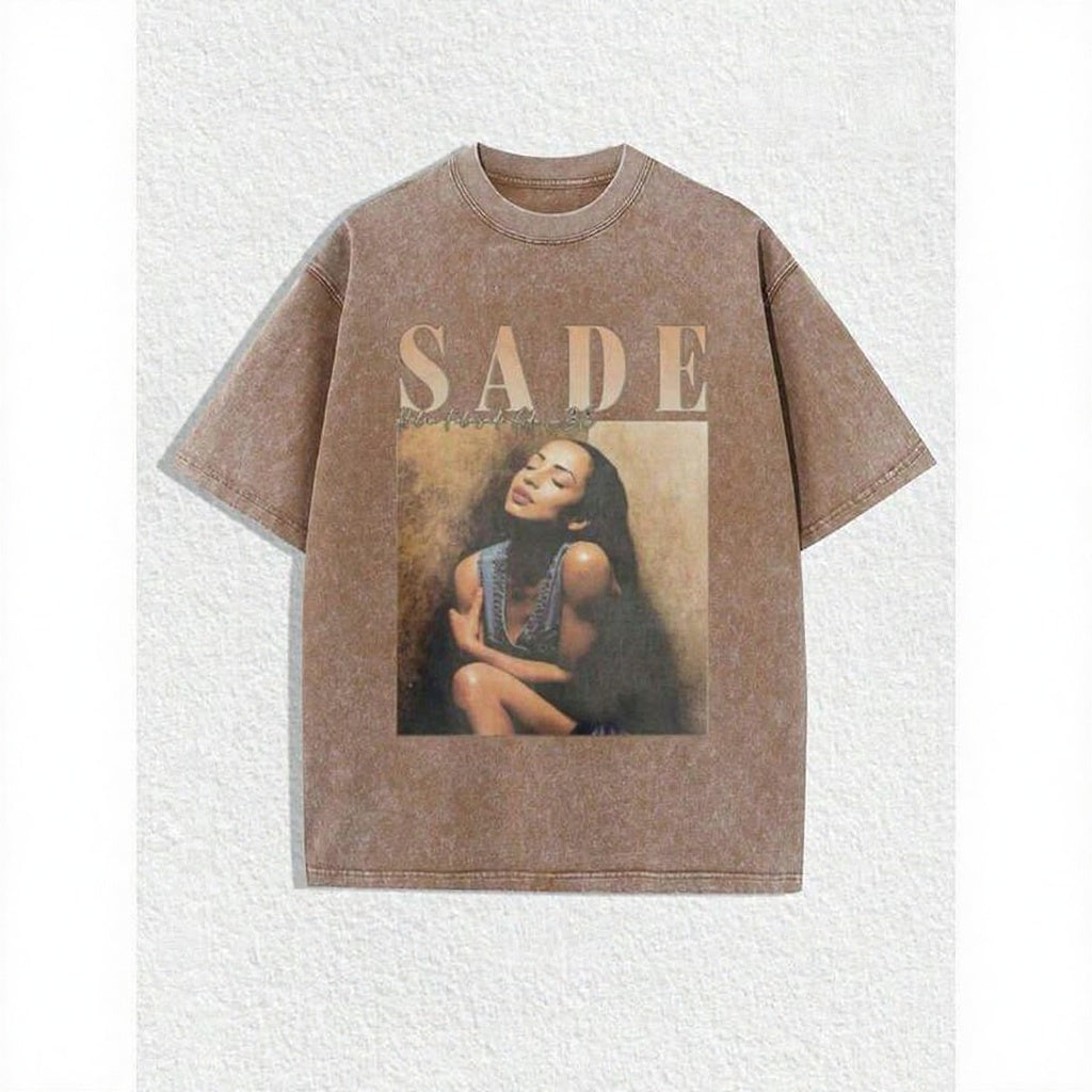 Vintage Portrait Graphic Washed T-Shirt/Sweatshirt/Hoodie, Retro Aesthetic Oversized Cotton Tee, Casual Streetwear Top for Men & Women