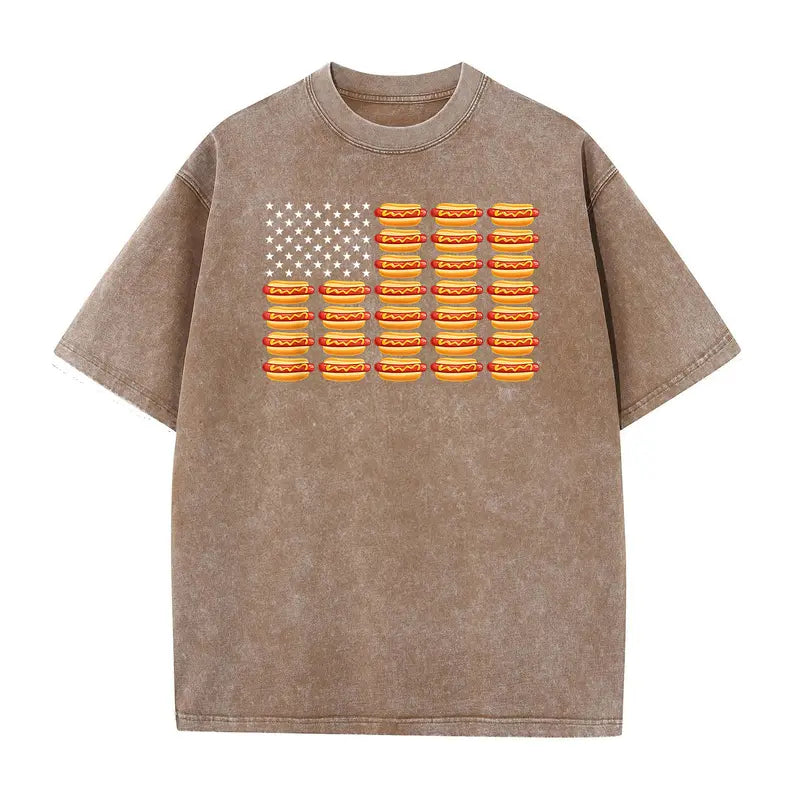 Funny Hot Dog American Flag July 4th Summer BBQ T-Shirt/Sweatshirt/Hoodie