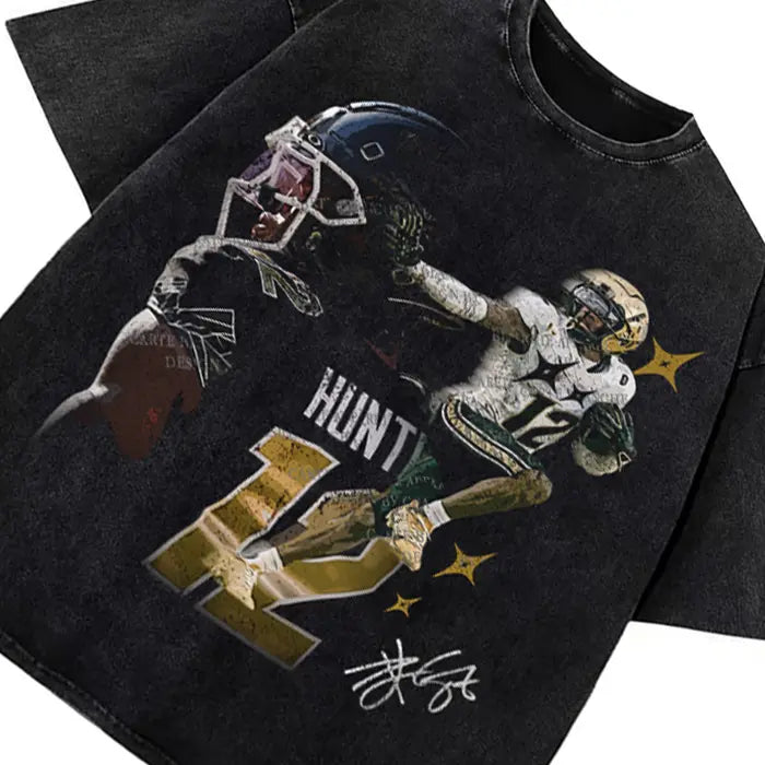 Travis Hunter Vintage Graphic T-Shirt/Sweatshirt/Hoodie – Football Star Graphic Tee, College Football Fan Streetwear Apparel