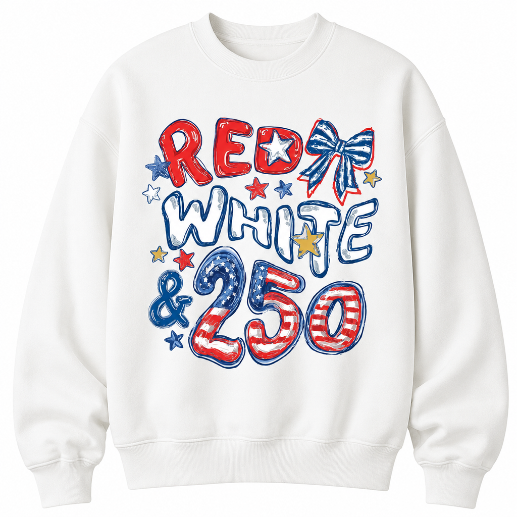 Red, White & 250 Patriotic Graphic Tee/Sweatshirt/Hoodie