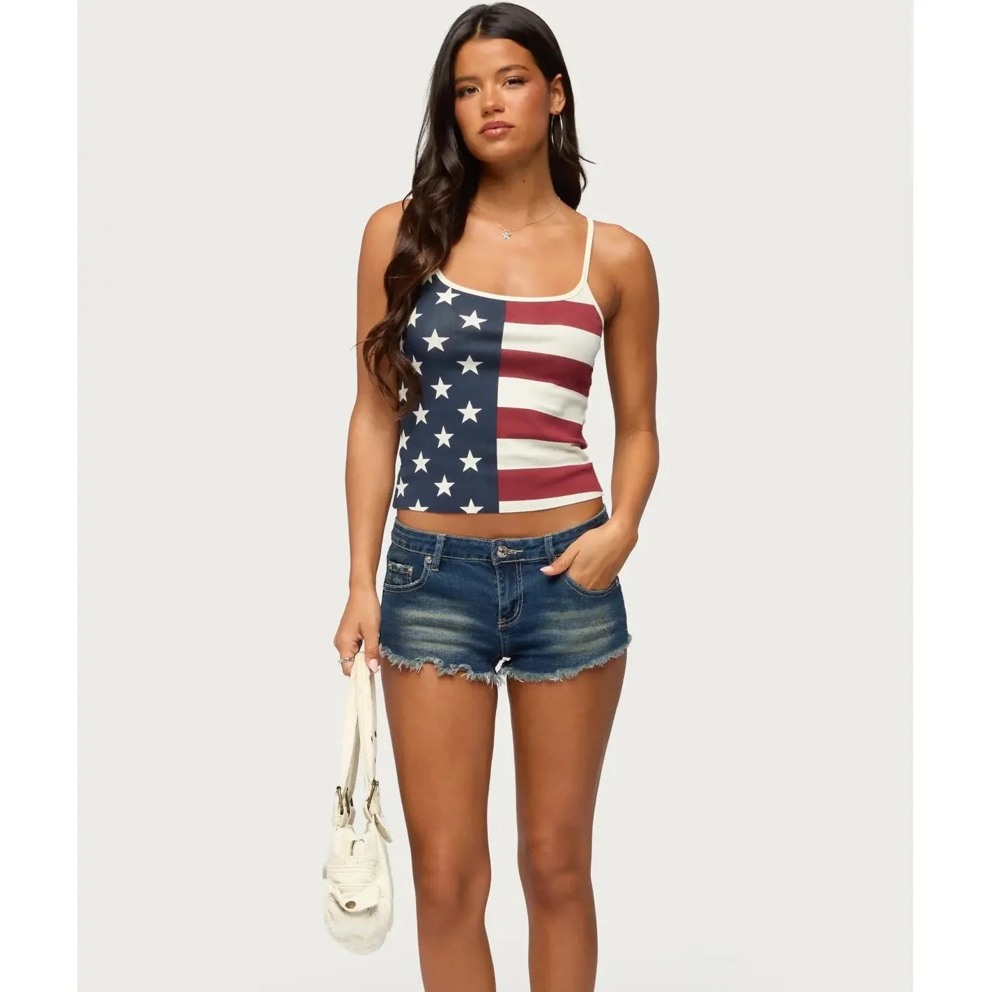 Vintage USA Flag Crop Tank - Stars. Stripes. Summer.🏖️