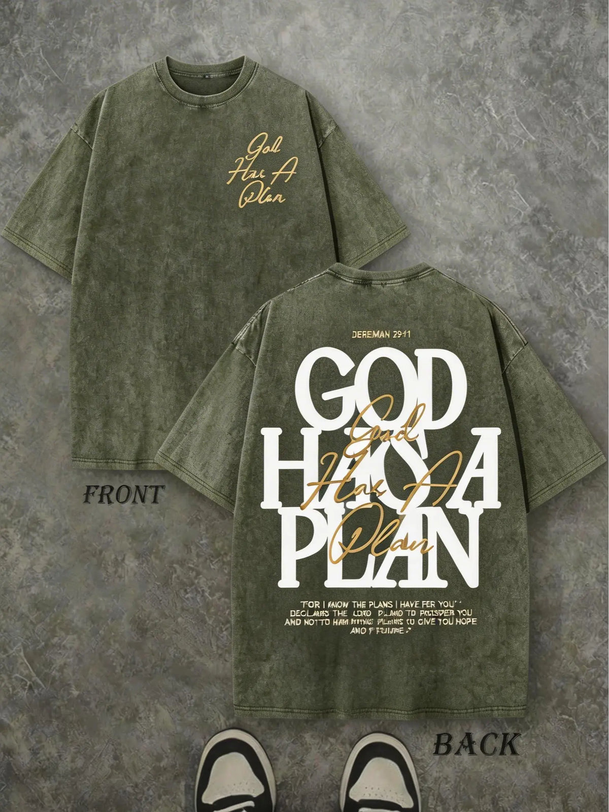 God Has a Plan T-Shirt/Sweatshirt/Hoodie – Jeremiah 29:11 Christian Vintage Washed Front & Back Graphic Tee