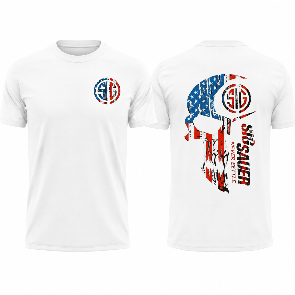 Unisex American Flag Tee - Gun Lover Tactical Skull T-Shirt/Sweatshirt/Hoodie