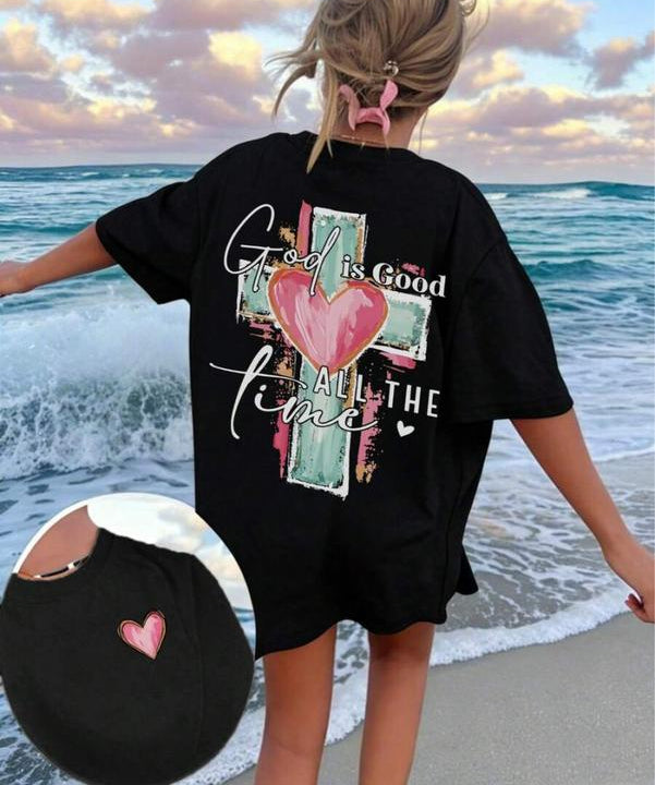 ✝️God Is Good All the Time Christian Graphic T-Shirt for Women