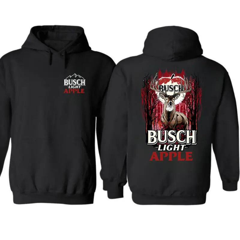 Busch Light Apple Hunting Hoodie/Sweatshirt/T-shirt – Vintage Deer Graphic Pullover Sweatshirt