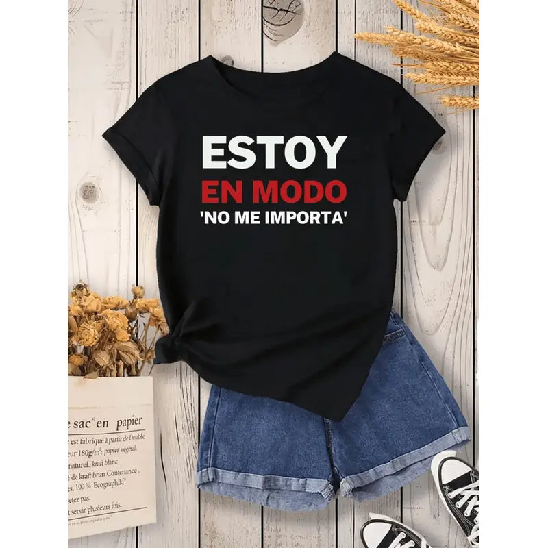 Estoy En Modo No Me Importa T-Shirt, Sweatshirt & Hoodie – Funny Spanish Attitude Graphic Print