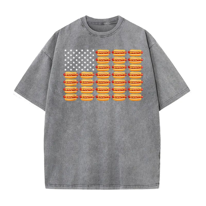 Funny Hot Dog American Flag July 4th Summer BBQ T-Shirt/Sweatshirt/Hoodie