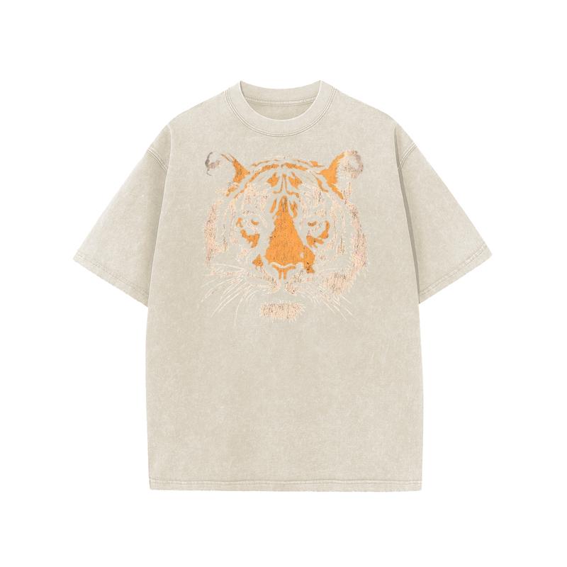 Vintage Tiger Graphic Hoodie/T-Shirt, Retro Wildlife Pullover Sweatshirt for Men & Women