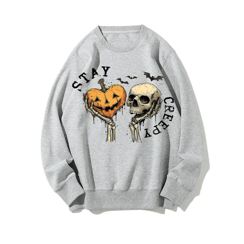 Women's Skeleton Hand Sweatshirt, Retro Grunge Graphic Sweatshirts, Dripping Heart Printed Cotton‑Blend Halloween Tops, Unique Eye‑Catching Graphic Print, All‑Day Wear Outfit, Back‑to‑School Clothing, First Day of School Casual Outfits Unisex,sohochi - image 4