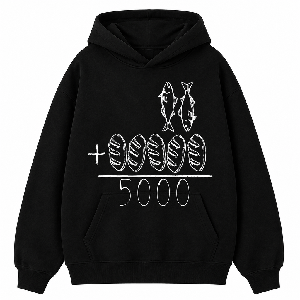 Five Loaves Two Fish Christian Graphic Tee/Sweatshirt/Hoodie, Minimalist Jesus Feeds the 5000 Faith Shirt