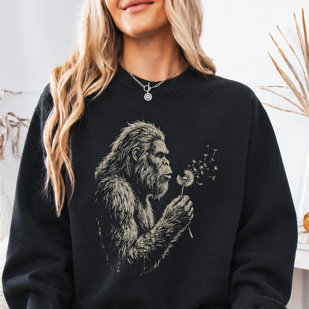 Vintage Sasquatch Nature Tee | Bigfoot Blowing Dandelion Graphic Shirt/Sweatshirt/Hoodie