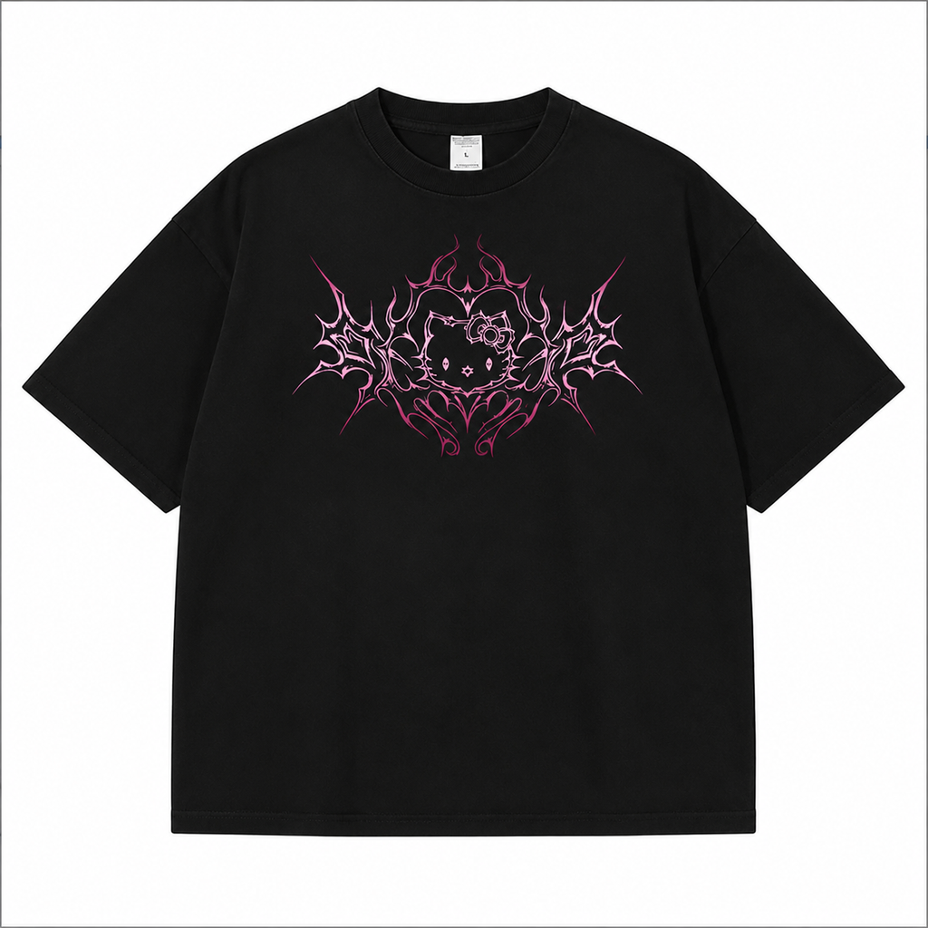 Dark Y2K Cat T-Shirt/Sweatshirt/Hoodie – Cute Gothic Streetwear Tee For Women