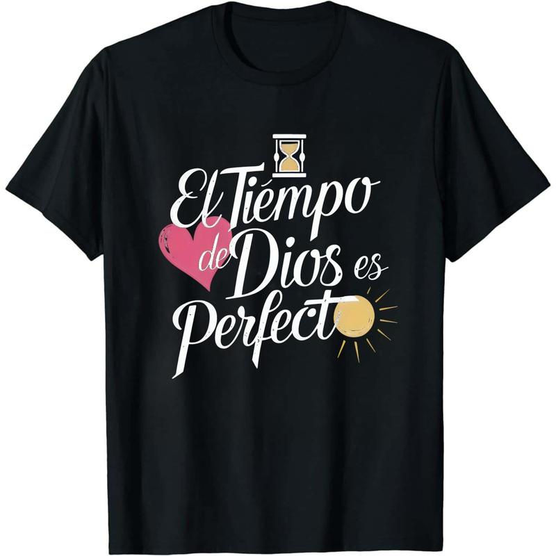 El Tiempo de Dios es Perfecto Faith Graphic T-Shirt, Sweatshirt & Hoodie – Spanish Christian Inspirational Apparel