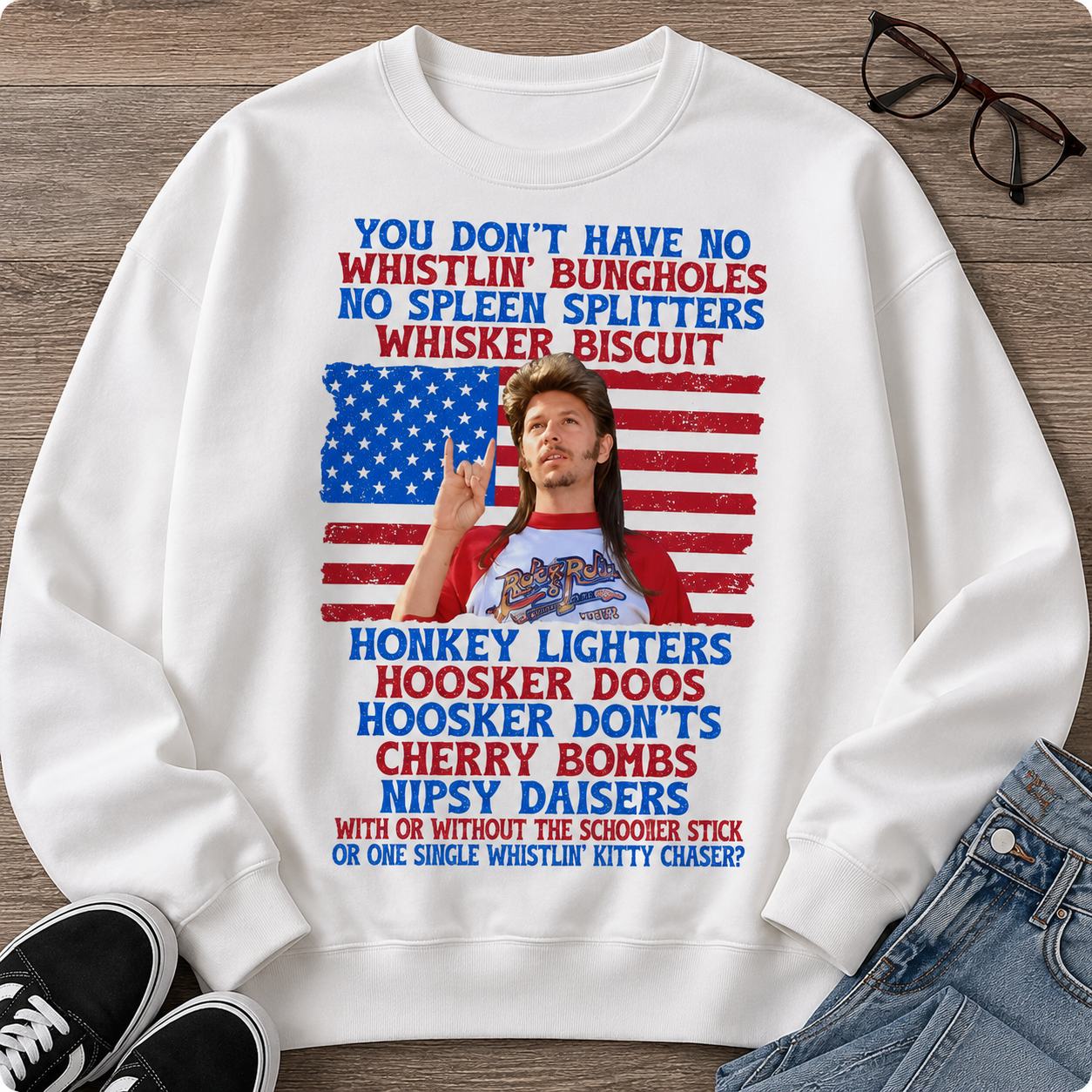 Patriotic Fireworks Humor T-Shirt/Sweatshirt/Hoodie -Funny Patriotic American Flag