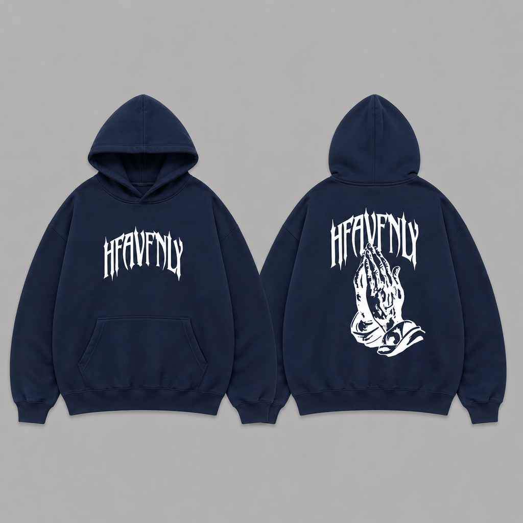 Christian Streetwear T-Shirt/Hoodie/Sweatshirt – Faith Graphic Oversized Tee With Prayer Hands Design