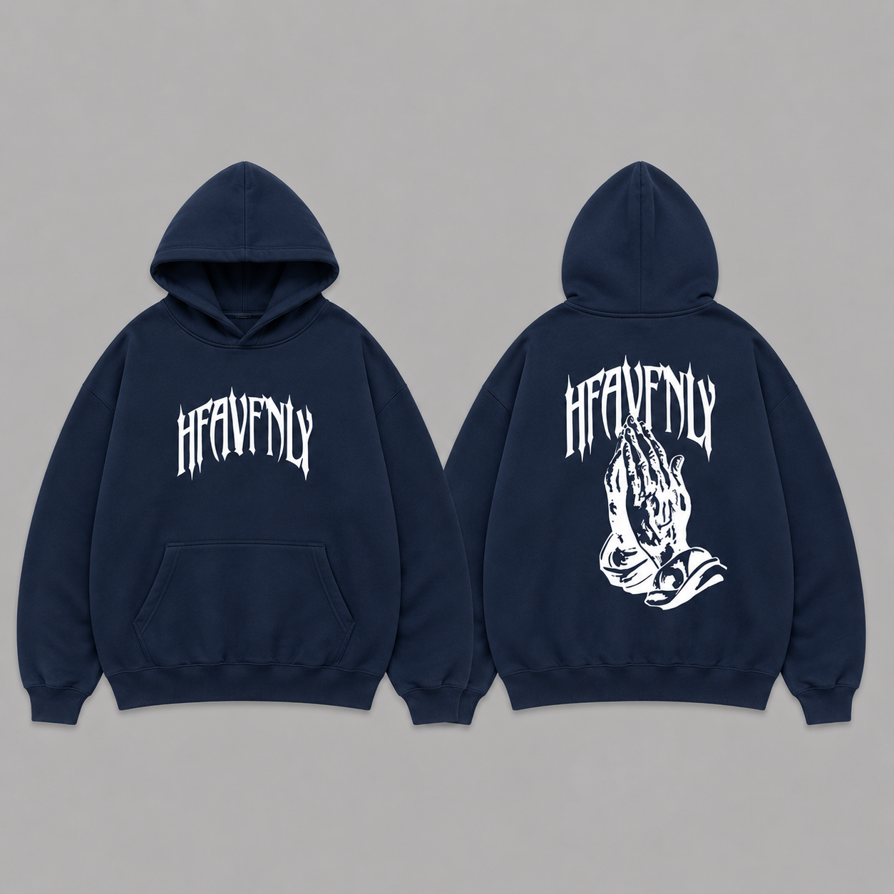 Christian Streetwear T-Shirt/Hoodie/Sweatshirt – Faith Graphic Oversized Tee With Prayer Hands Design
