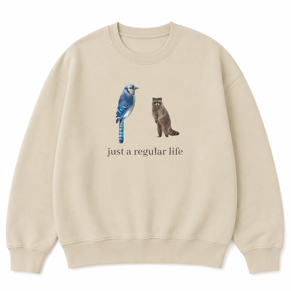 Just a regular life - Blue Jay and Raccoon T-Shirt/Sweatshirt/Hoodie