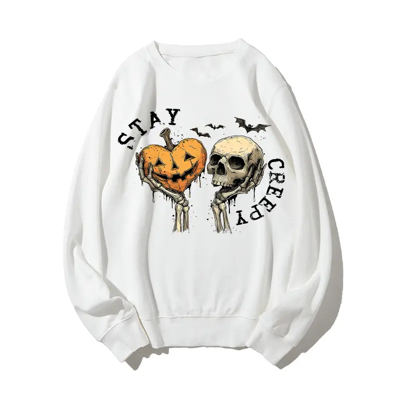 Women's Skeleton Hand Sweatshirt, Retro Grunge Graphic Sweatshirts, Dripping Heart Printed Cotton‑Blend Halloween Tops, Unique Eye‑Catching Graphic Print, All‑Day Wear Outfit, Back‑to‑School Clothing, First Day of School Casual Outfits Unisex,sohochi - image 3