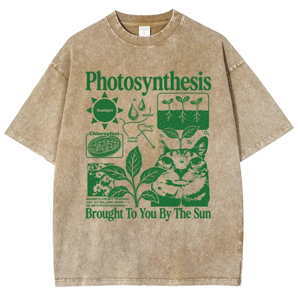 Photosynthesis Cat Graphic T-Shirt, Sweatshirt & Hoodie – Funny Science Biology Plant Lover Tee, Brought to You by the Sun Botanical Graphic, Casual Unisex Gift