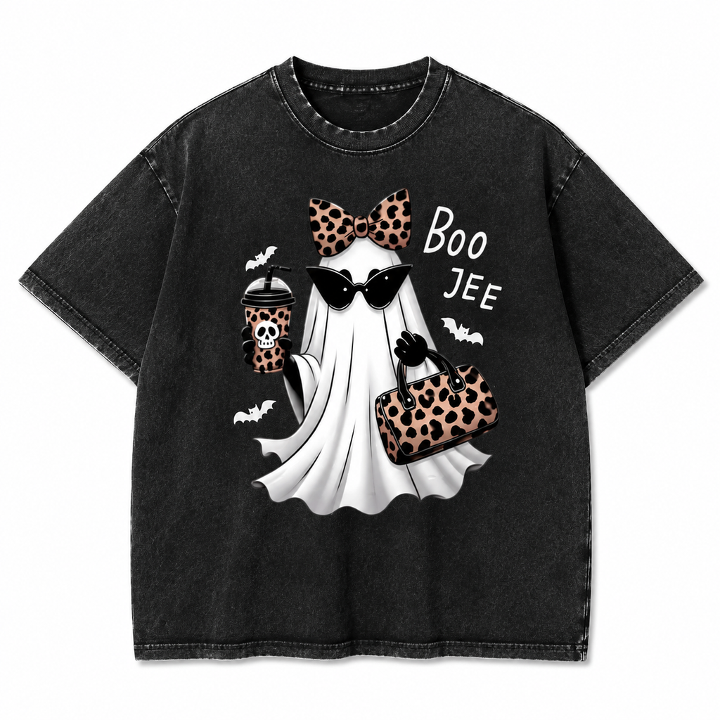 Boo-Jee Ghost Halloween Tee/Hoodie/Sweatshirt | Cute Leopard Ghost Fall Shirt