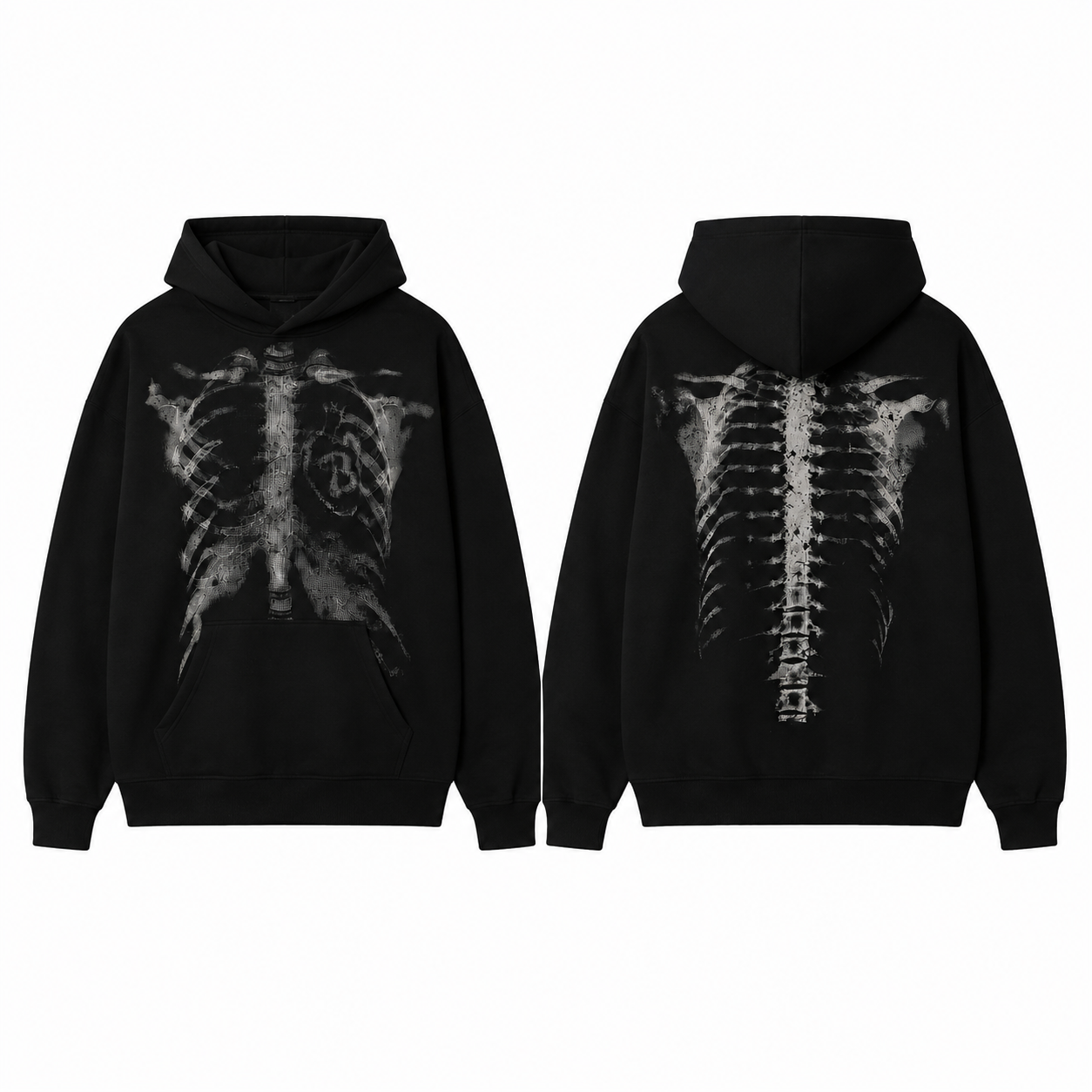 Gothic X-Ray Skeleton Long Sleeve Shirt/Hoodie/T-Shirt | Y2K Dark Streetwear