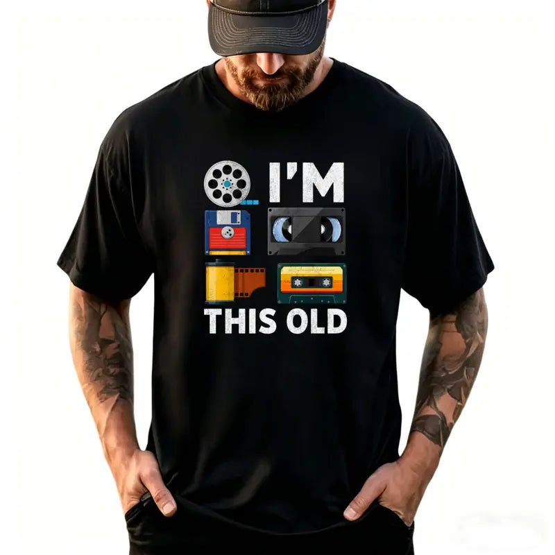 I'm This Old Retro Graphic T-Shirt/Sweatshirt/Hoodie – Funny 80s 90s Nostalgia Tee