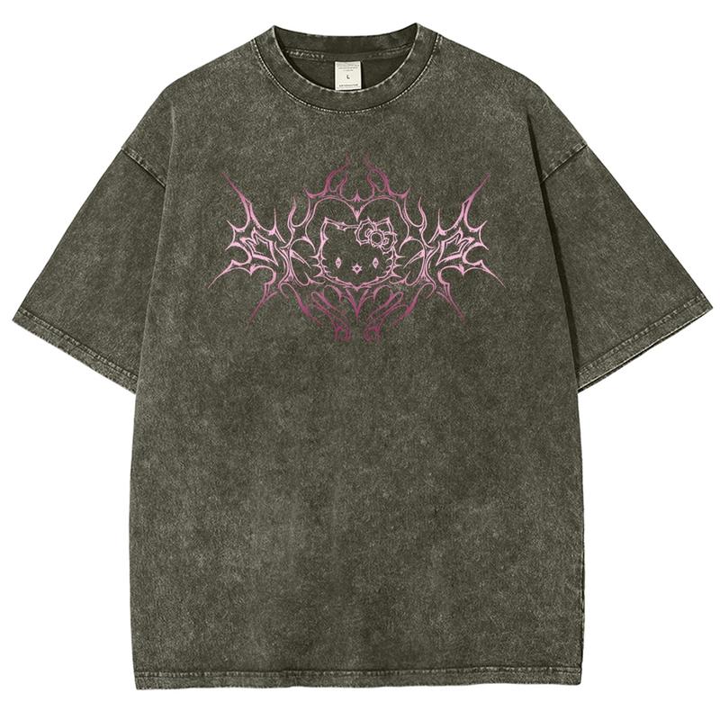 Dark Y2K Cat T-Shirt/Sweatshirt/Hoodie – Cute Gothic Streetwear Tee For Women
