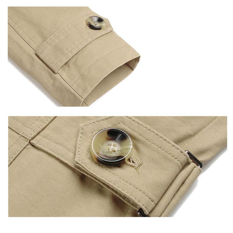 Men's Slim Fit Trench Coat with Lapel Collar, Shoulder Epaulettes & Buckle Cuffs – Smart Casual Outerwear for Work & Everyday Wear