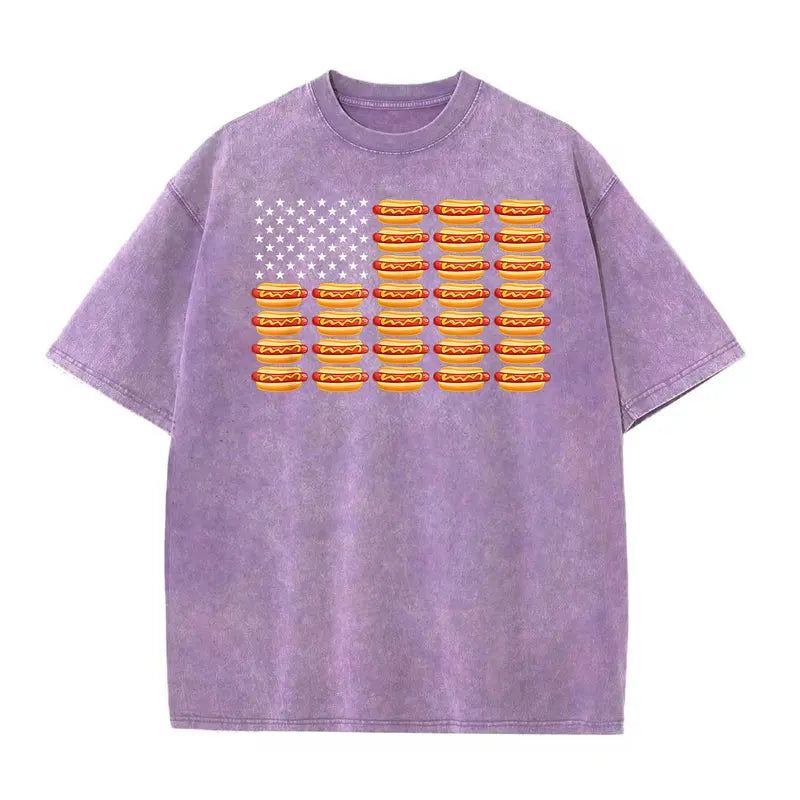 Funny Hot Dog American Flag July 4th Summer BBQ T-Shirt/Sweatshirt/Hoodie