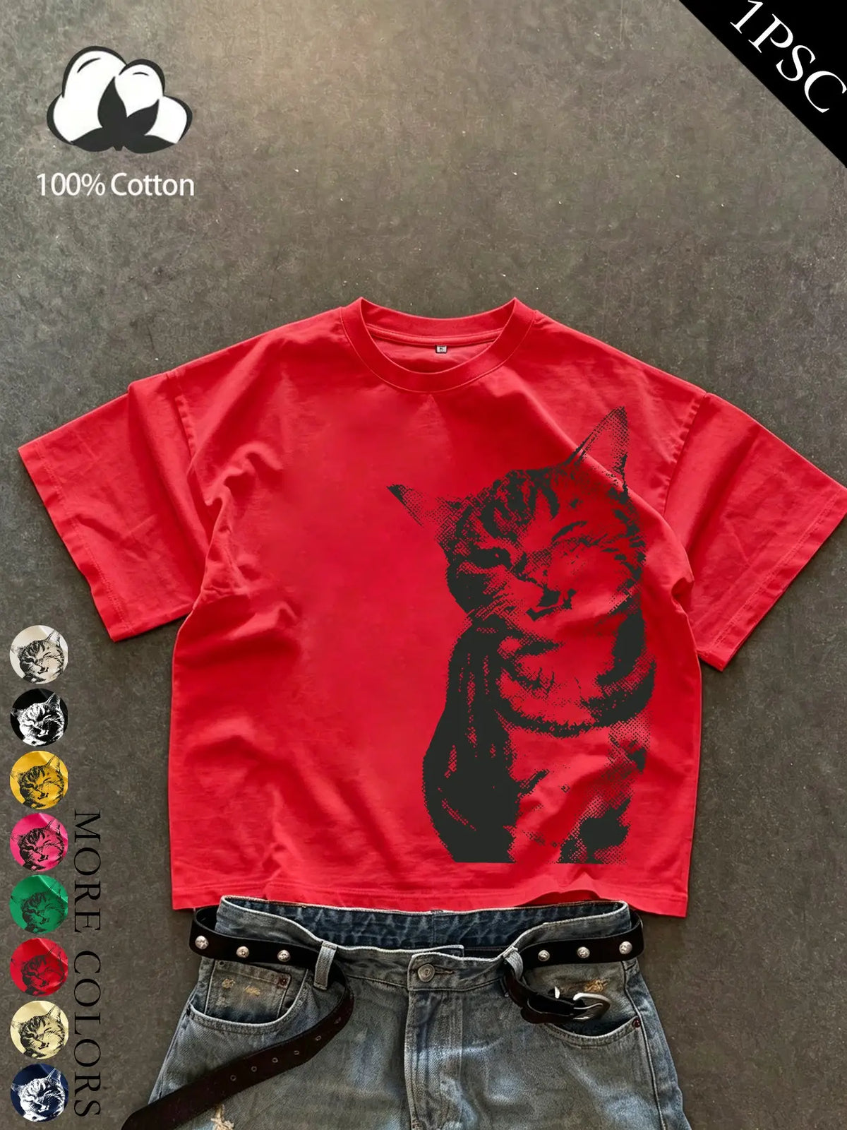 Retro Cute Cat Graphic T-Shirt, Sweatshirt & Hoodie – Funny Pet Lover Vintage Streetwear Apparel