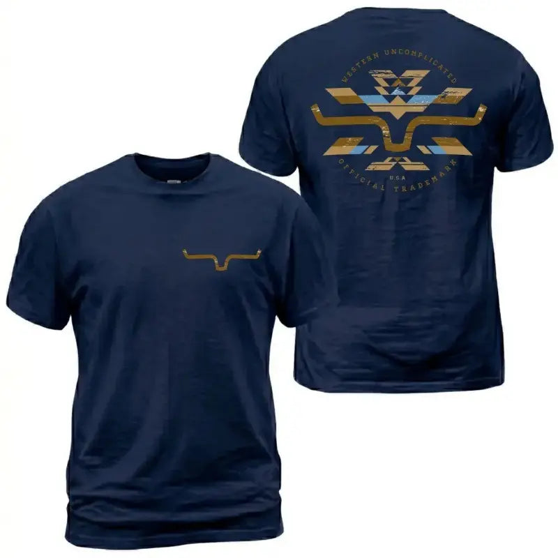 Kimes Ranch Horn Logo Graphic T-Shirt, Sweatshirt & Hoodie – Western Aztec-Inspired Back Print, Cowboy Ranch Style Apparel