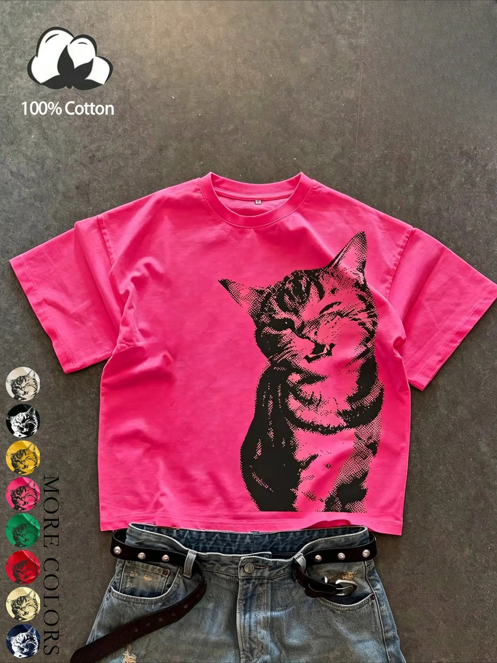 Retro Cute Cat Graphic T-Shirt, Sweatshirt & Hoodie – Funny Pet Lover Vintage Streetwear Apparel