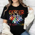 Cancer Sucks In Every Color T-Shirt/Sweatshirt/Hoodie – Multicolor Cancer Awareness Ribbon Graphic Tee