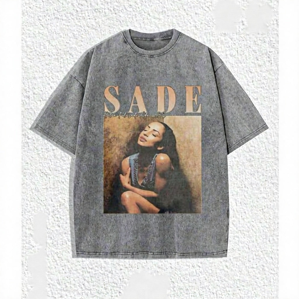 Vintage Portrait Graphic Washed T-Shirt/Sweatshirt/Hoodie, Retro Aesthetic Oversized Cotton Tee, Casual Streetwear Top for Men & Women