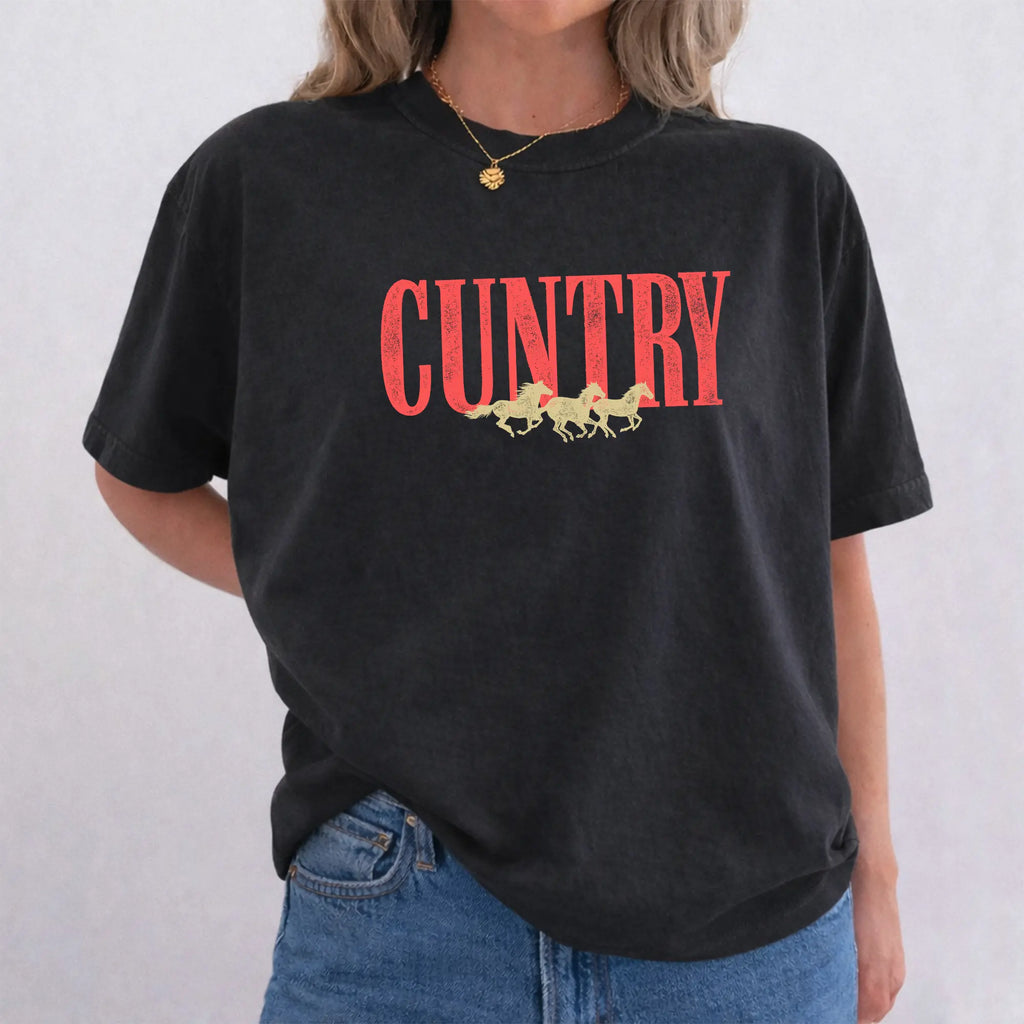 Country Western Graphic T-Shirt, Sweatshirt & Hoodie – Vintage Cowgirl Rodeo Print, Country Concert Western Style Apparel