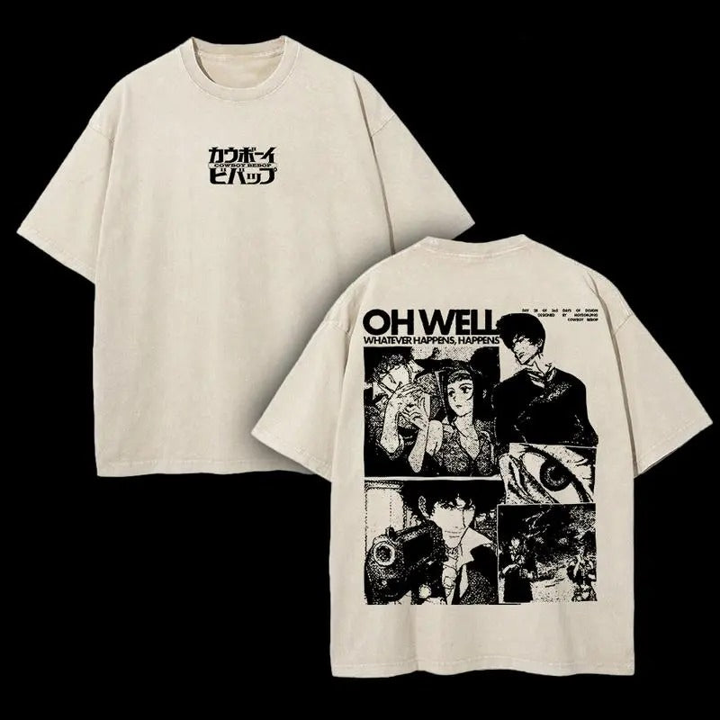 Cowboy Bebop Vintage Washed T-Shirt/Sweatshirt/Hoodie – Retro Anime Manga Graphic Tee
