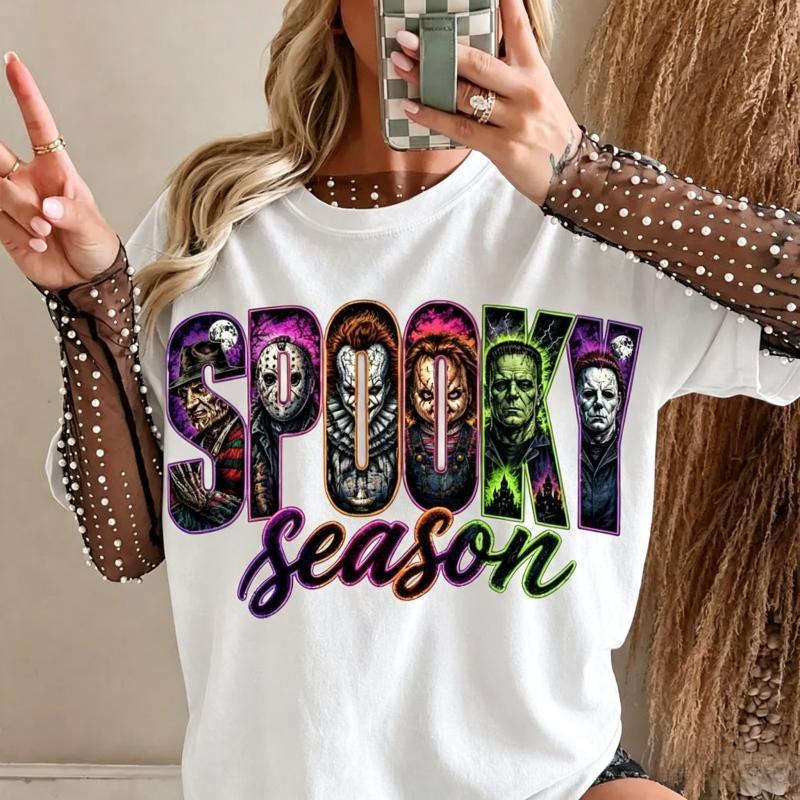 Spooky Season Horror Graphic Shirt /Hoodie/Sweatshirt– Retro Scary Movie Halloween T-Shirt, Crewneck & Hoodie