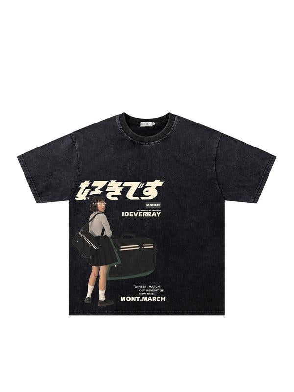 Vintage Washed Japanese Graphic T-Shirt/Sweatshirt/Hoodie – Oversized Streetwear Tee
