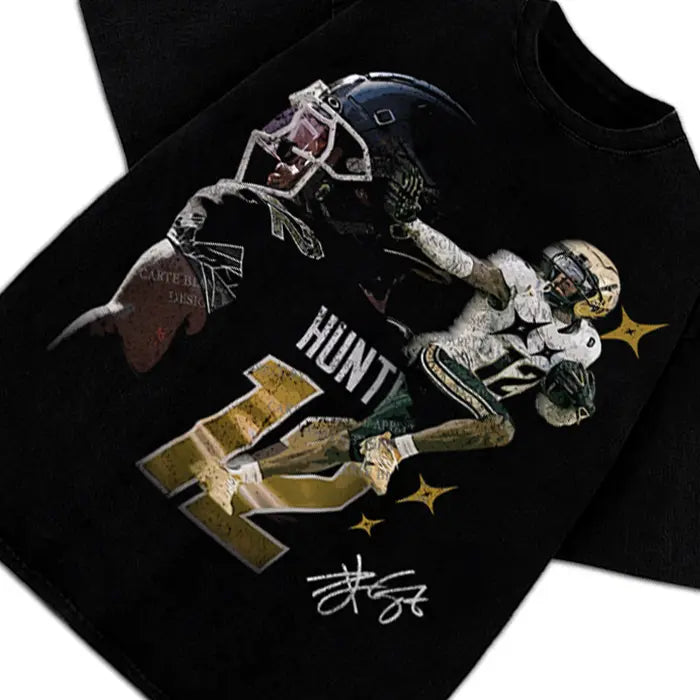 Travis Hunter Vintage Graphic T-Shirt/Sweatshirt/Hoodie – Football Star Graphic Tee, College Football Fan Streetwear Apparel